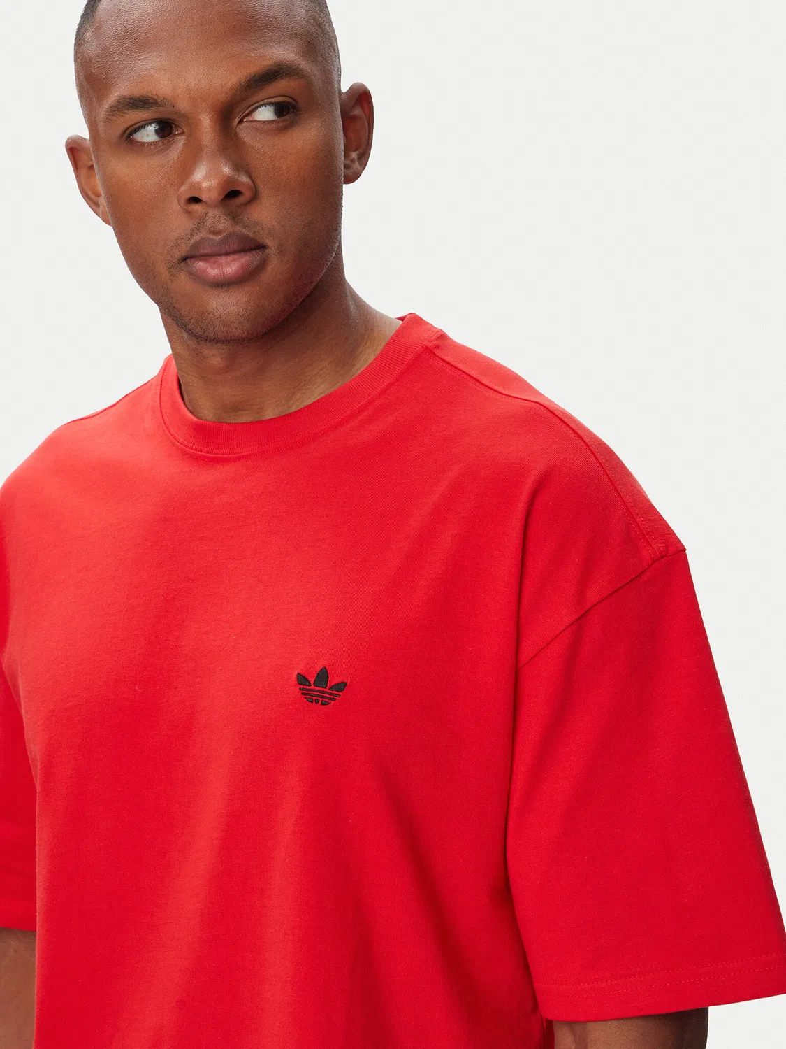 Мужская футболка свободного кроя Trefoil Essentials Adidas, красный — фото 4