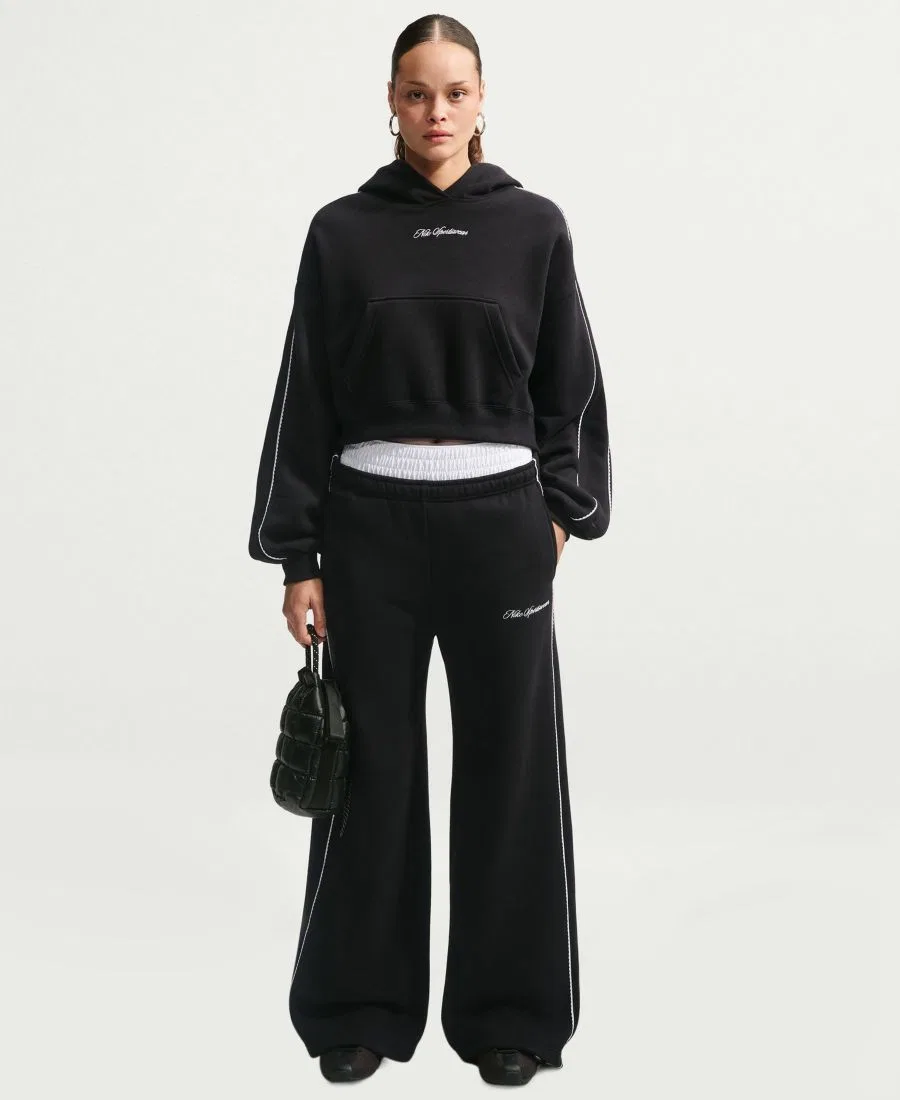 Худи оверсайз с отделкой фестонами Studio Fleece Nike, Total Black Total — фото 2