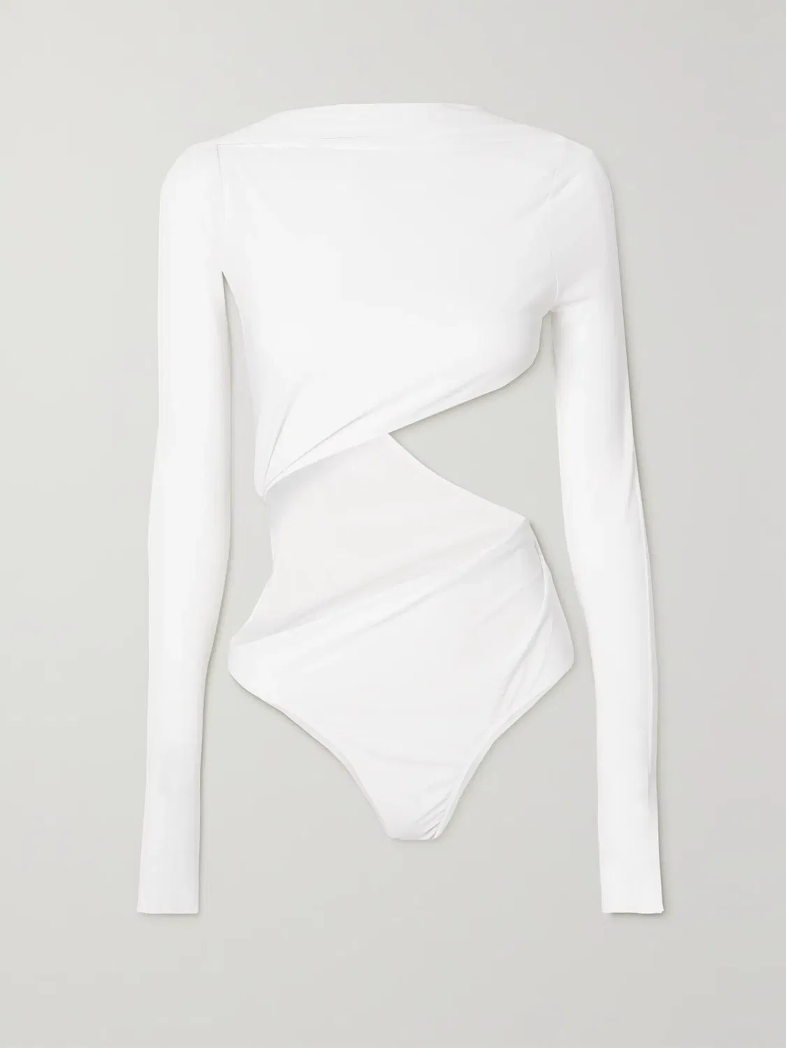 Боди Carozzu из эластичного трикотажа с открытой спиной и вырезами Jacquemus, белый