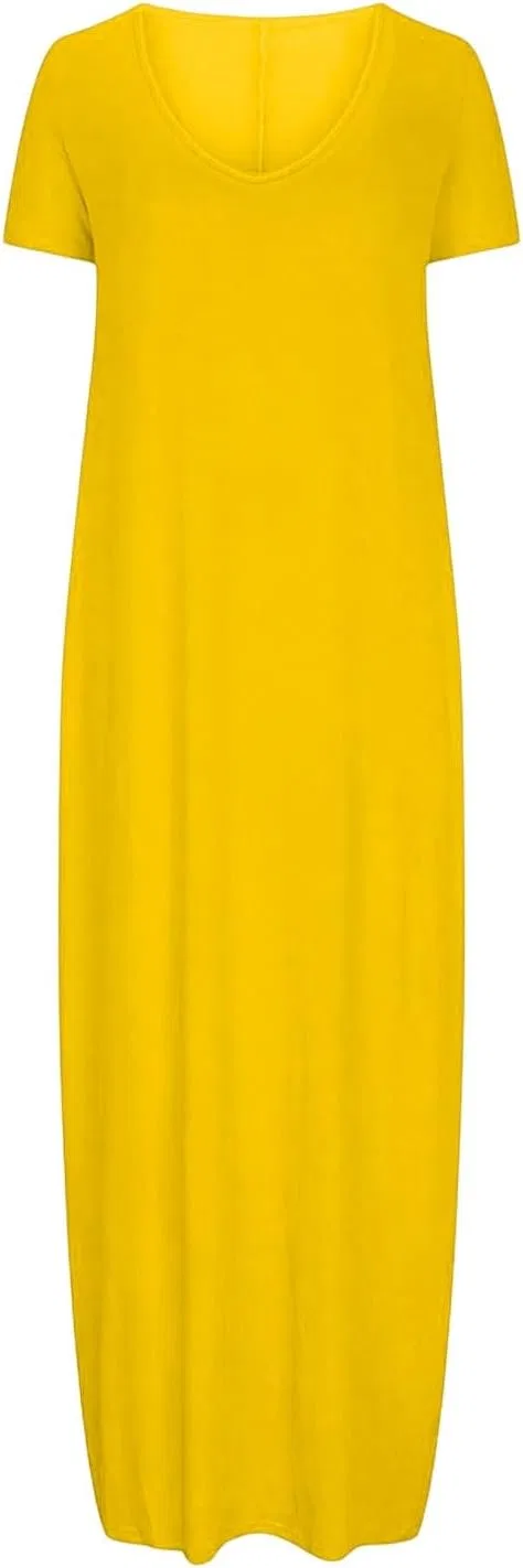 Женское платье-футляр глубокое V-образное декольте, Yellow — фото 3