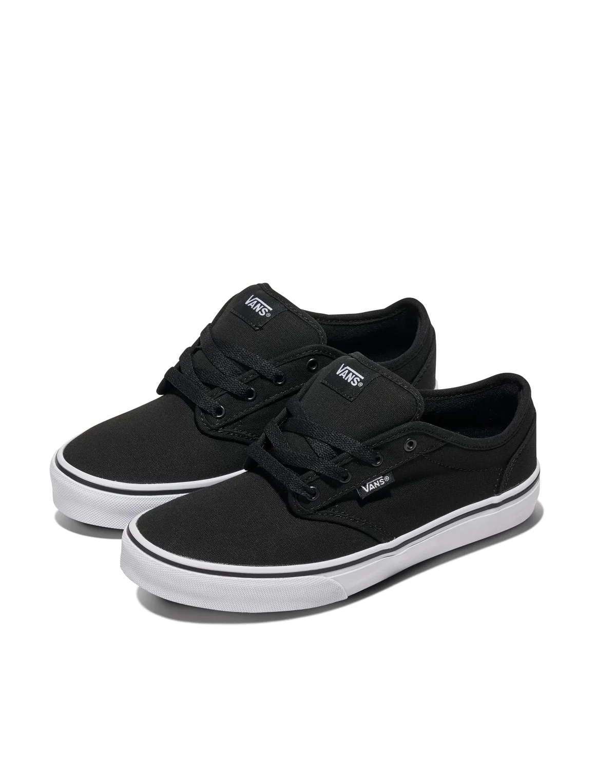 Детские кроссовки на шнуровке Vans Atwood, Black And White — фото 2
