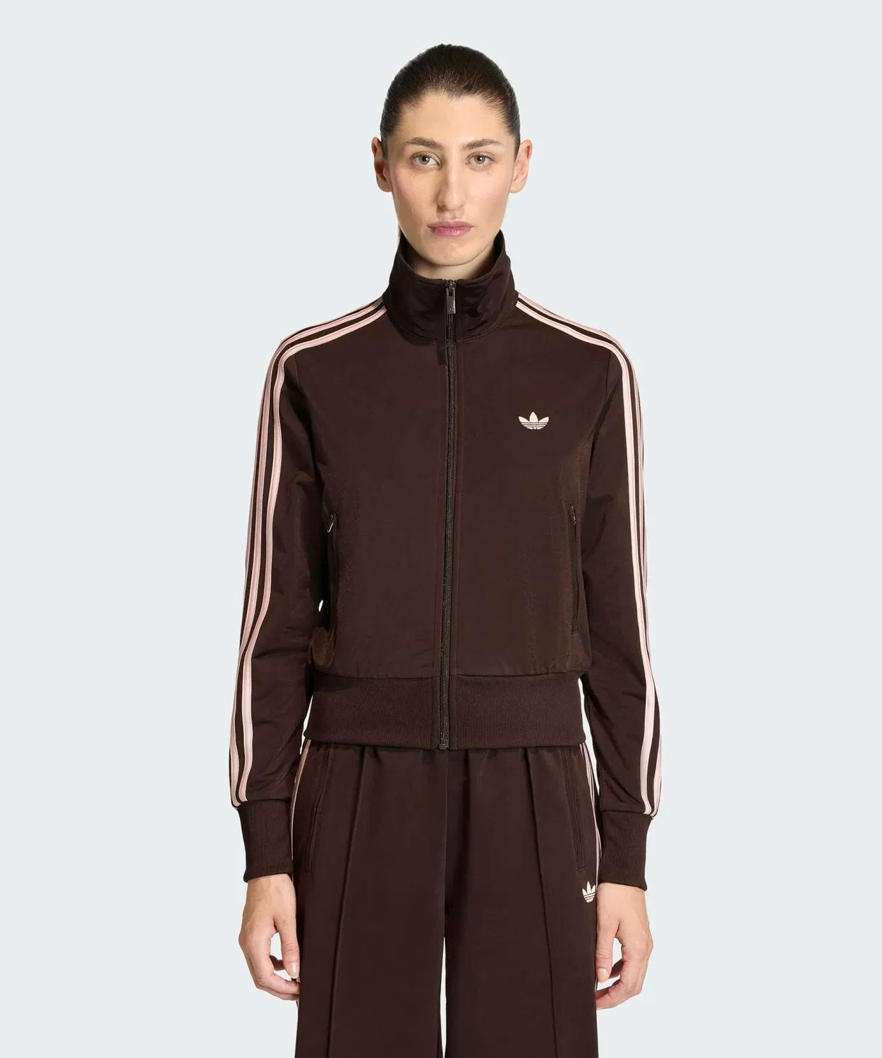 Женский свитшот с воротником-стойкой и молнией Firebird Classic Track Top Adidas, Brown
