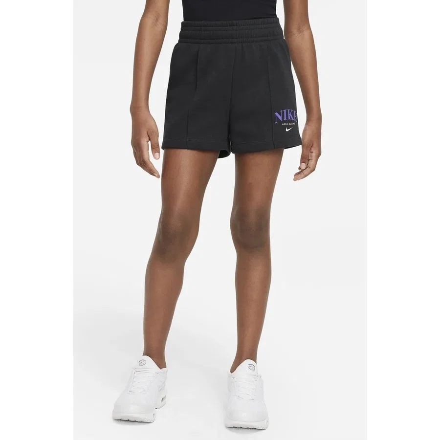 Детские шорты с регулируемым поясом Nike Sportswear, Черный
