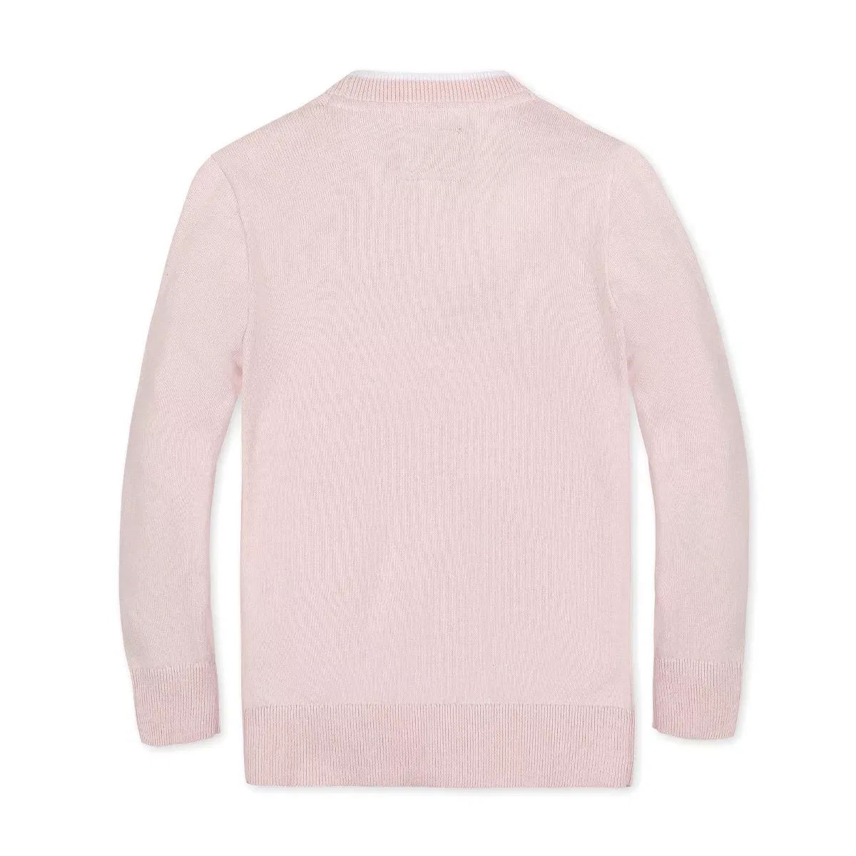 Детский кардиган для мальчиков с длинным рукавом Tipped Cardigan Sweater Hope & Henry, Pale Pink — фото 3