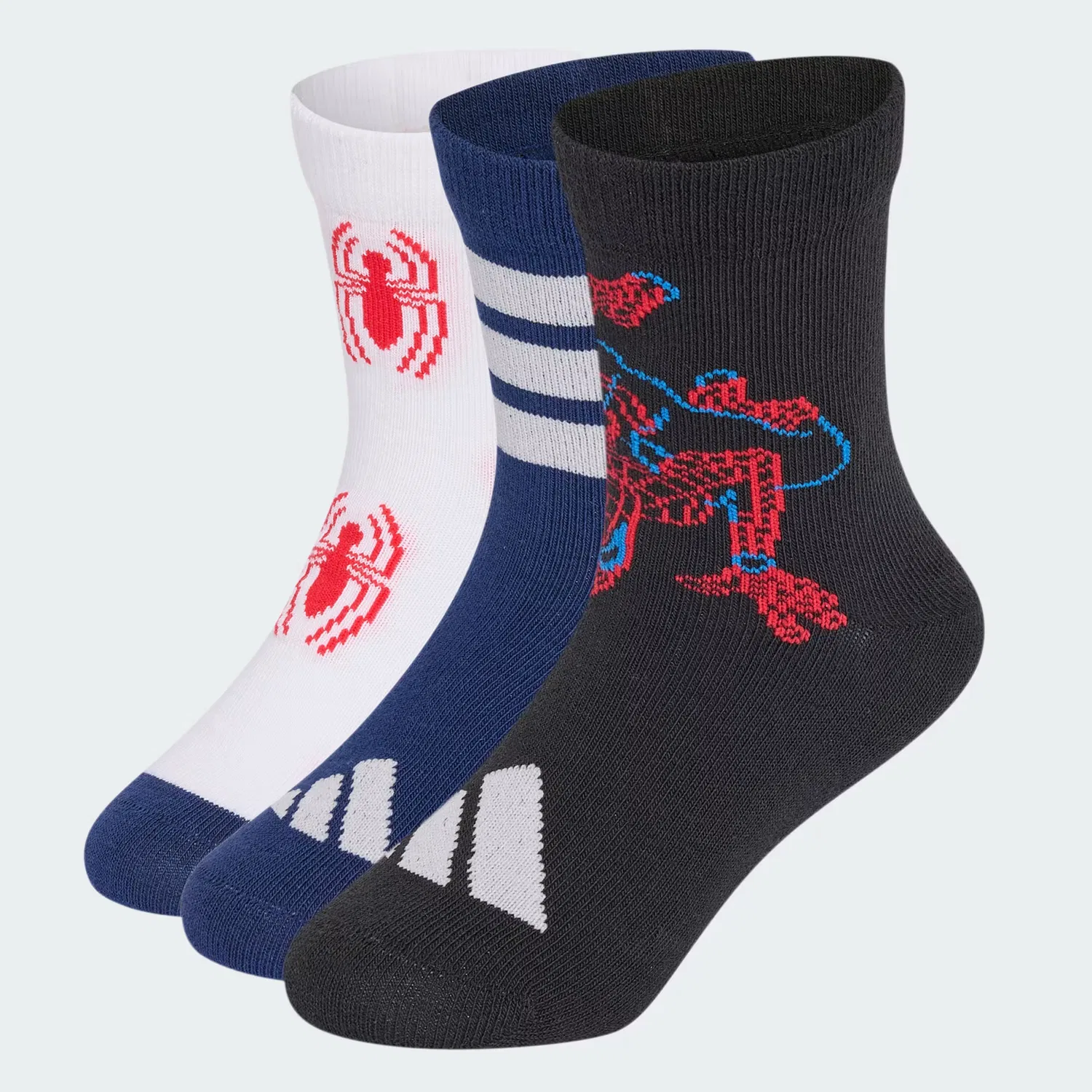 Детские высокие носки Marvel Spider-Man Adidas Sportswear, черный/темно-синий/белый