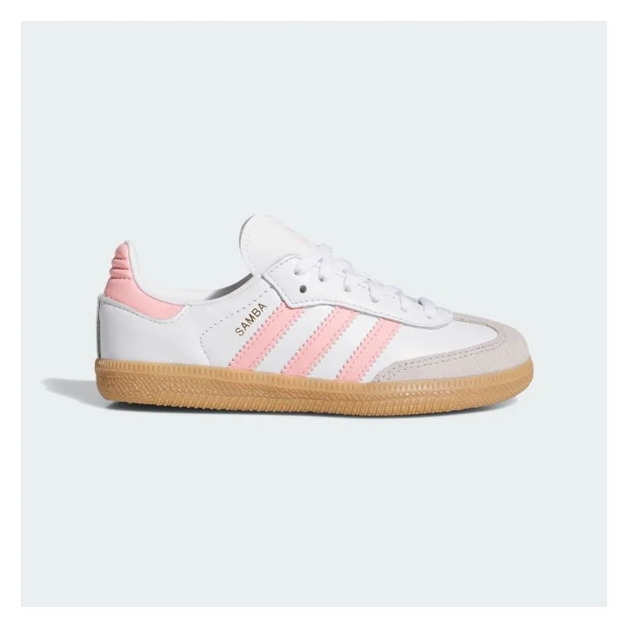 Кроссовки с дерматиновым верхом adidas Originals Samba Og, Бело-розовый — фото 2