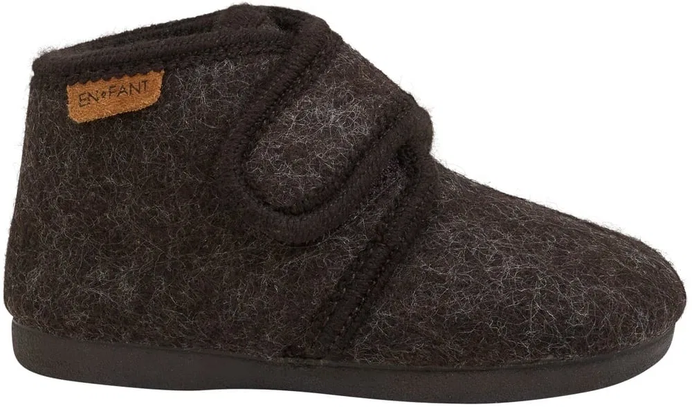 Домашние тапочки детские с застежкой Slippers Wool Hook and Loop En Fant, коричневый — фото 2