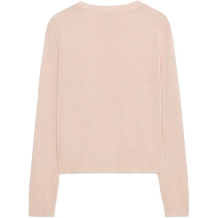 Женский джемпер с круглым вырезом Light Pink ZARA, Светло-розовый — фото 3