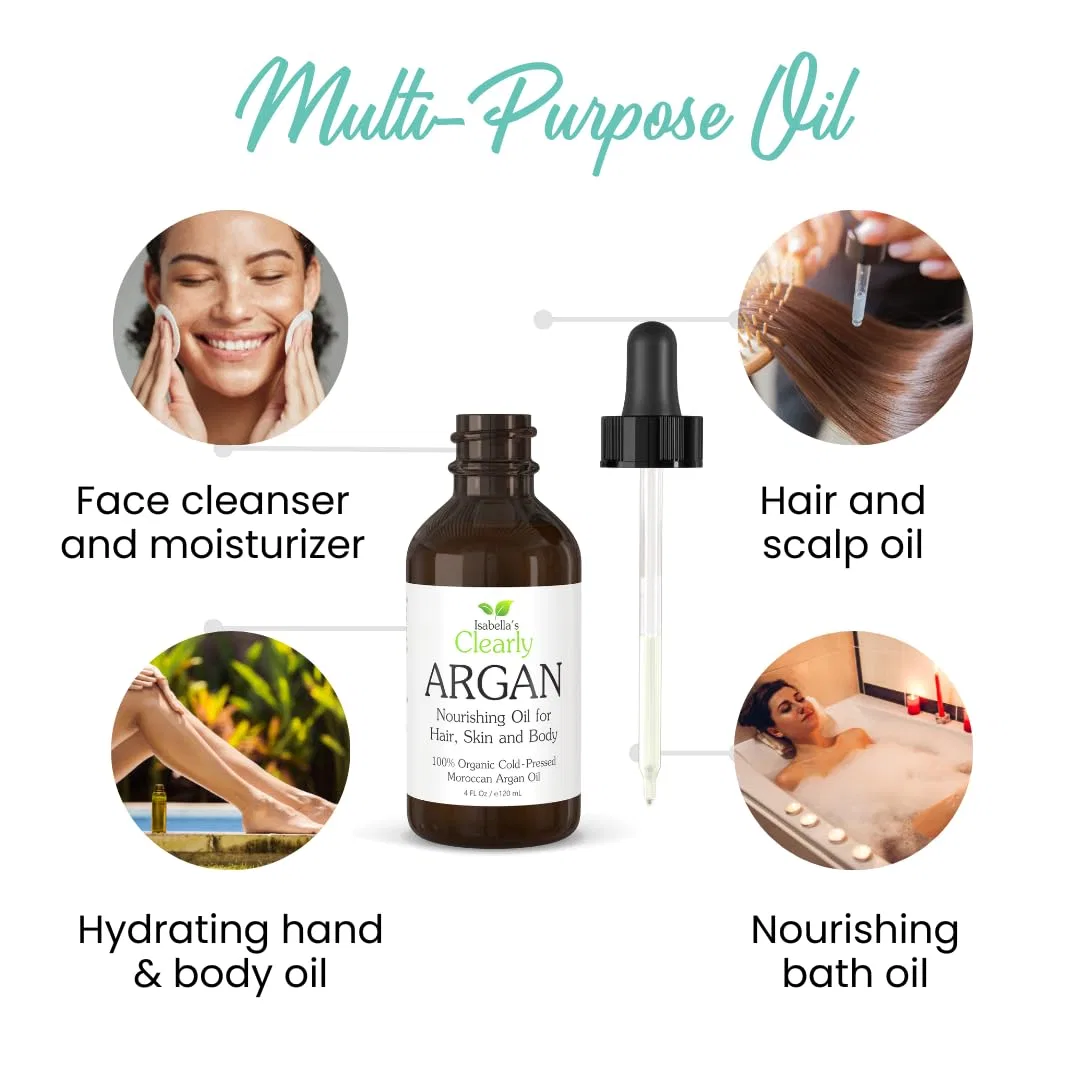 Масло для волос, кожи и лица Argan Oil, Isabella's Clearly, 120 мл — фото 4