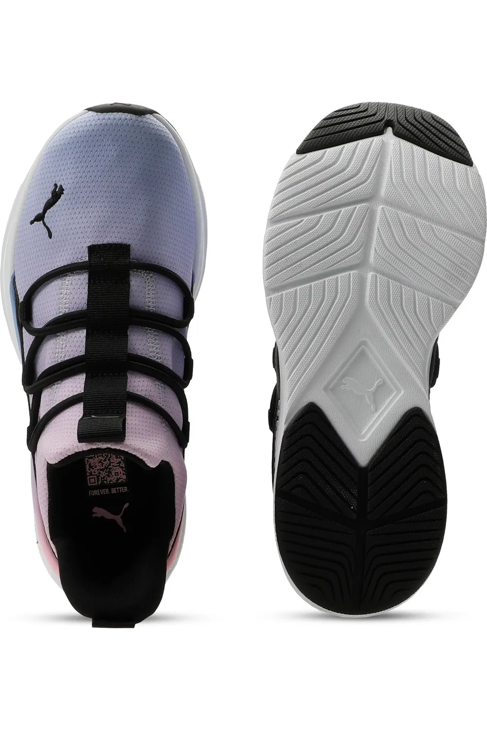 Кроссовки детские повседневные на шнуровке One4All 2.0 PUMA, Intense Lavender/Pink/Black — фото 4