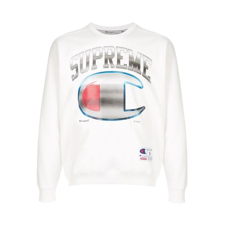 

Толстовка Supreme x Champion Chrome Crewneck 'White', белый