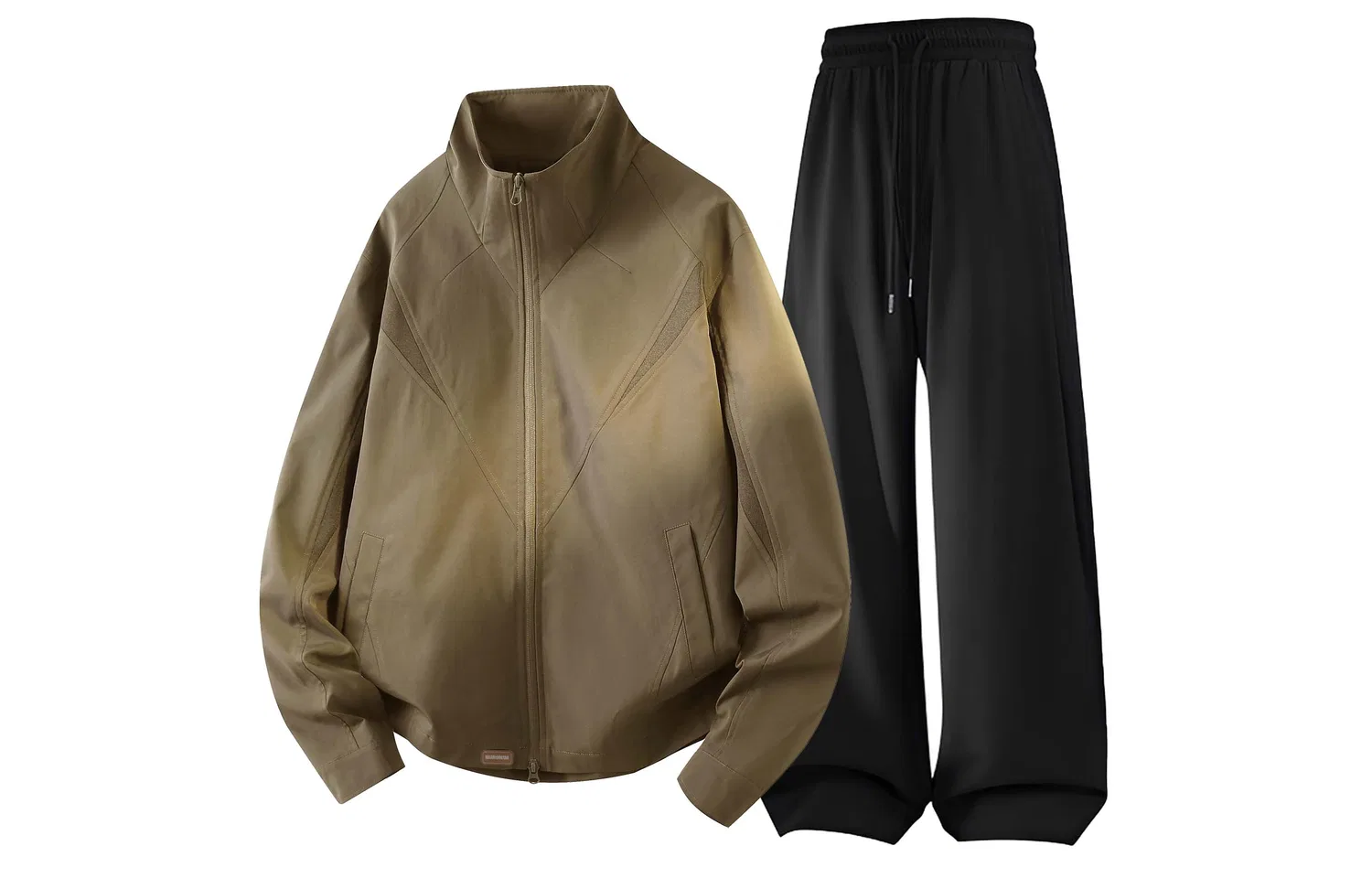 Детский спортивный костюм со стоячим воротником, Casual Sportswear Unisex Stand Collar Moderate WARRIOR, Coffee+Black