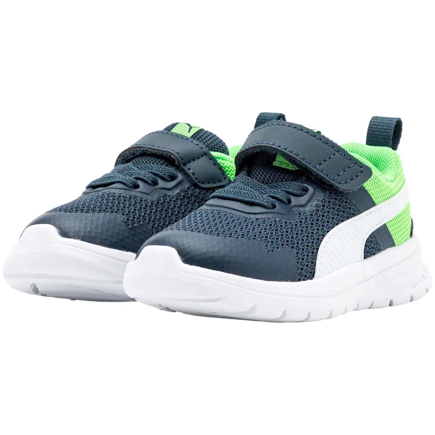 Детские кроссовки из сетки Puma Evolve Run Mesh, Цвет: Bunt Hellgrun Weiss — фото 2