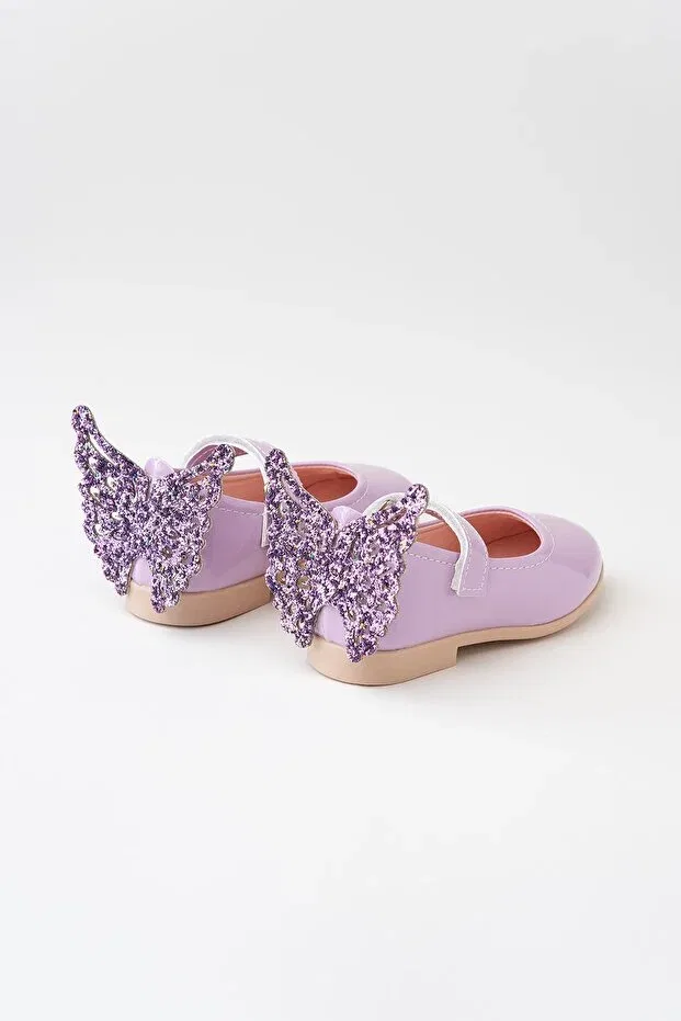 Детские балетки для девочек с принтом Papillon Banamio, Lilac