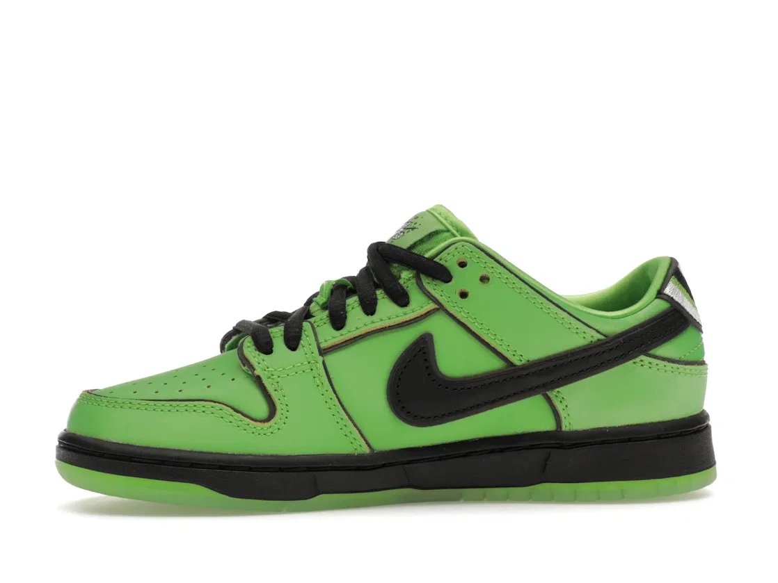 Детские кроссовки с принтом Nike SB Dunk Low The Powerpuff Girls Buttercup (PS) Nike, Mean Green/Black/Lotus Pink — фото 3
