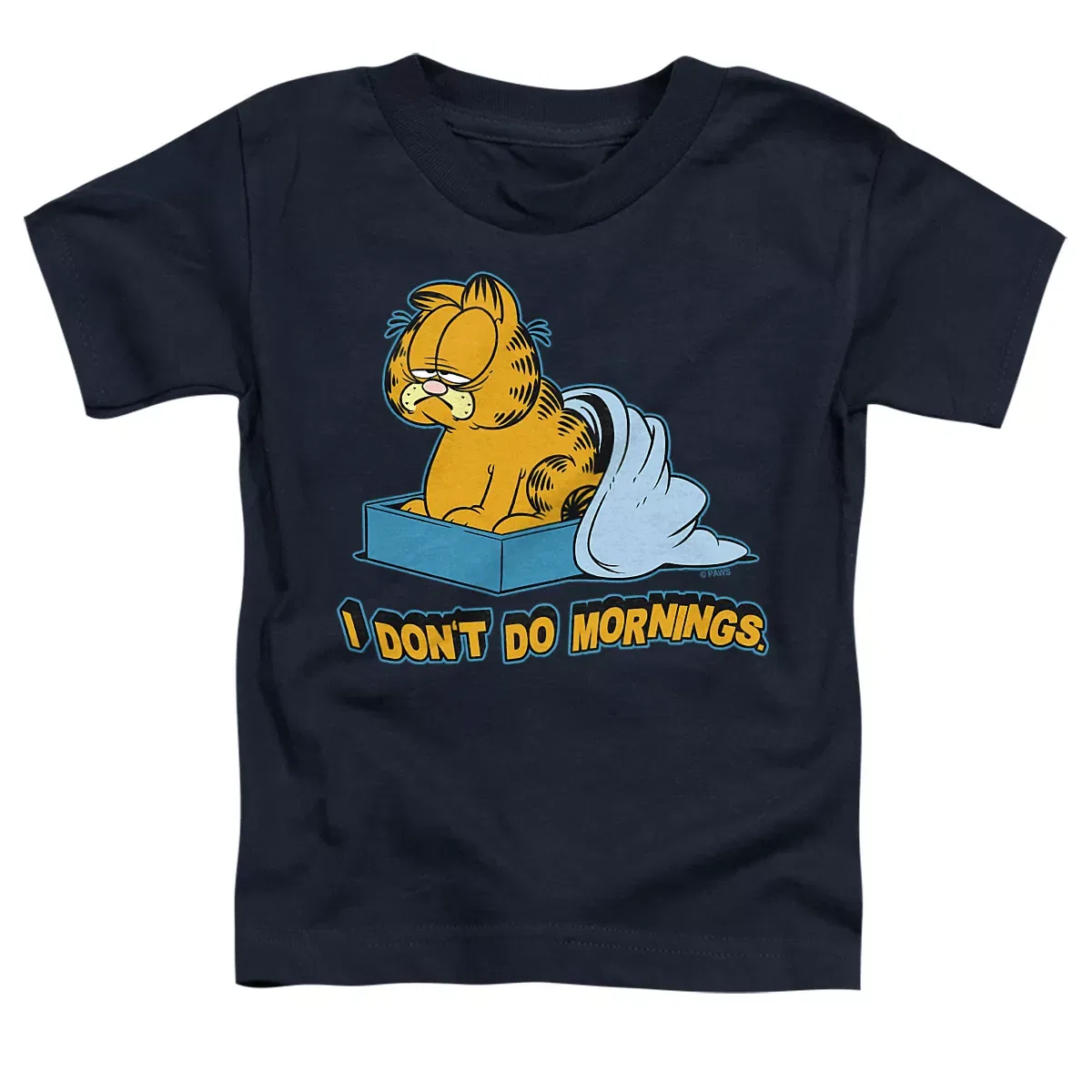 Детская футболка с принтом Garfield I Don't Do Mornings, Garfield, Navy