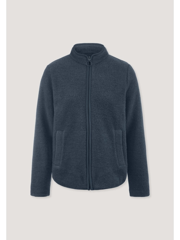 

Куртка из шерстяного флиса темно-петрового цвета Hessnatur