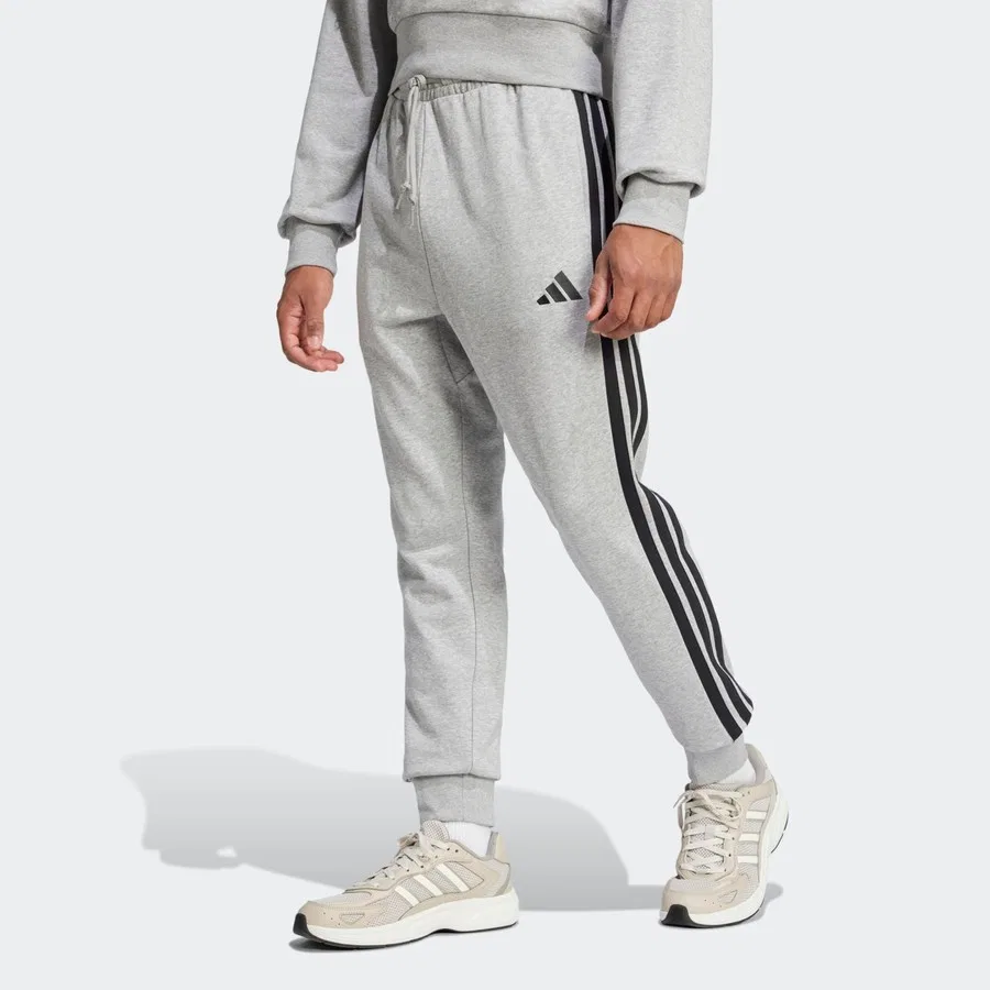 Спортивные штаны с 3 полосками Essential French Terry Pants adidas, Серо-черный