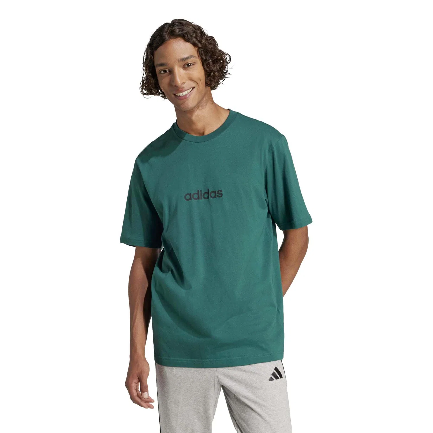 Мужская футболка с коротким рукавом Adidas Sport M Lin Sj T, Green — фото 2