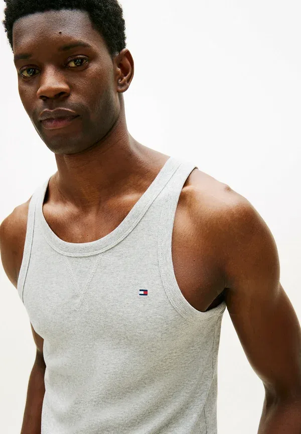 Комплект пижамы из хлопка Original tank and set Tommy Hilfiger Light Grey, Heather Black, черный/светло-серый — фото 3