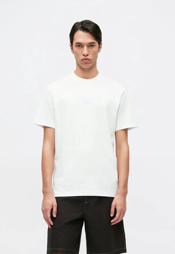 Футболка Lacoste, хлопок, круглый вырез, принт, белый