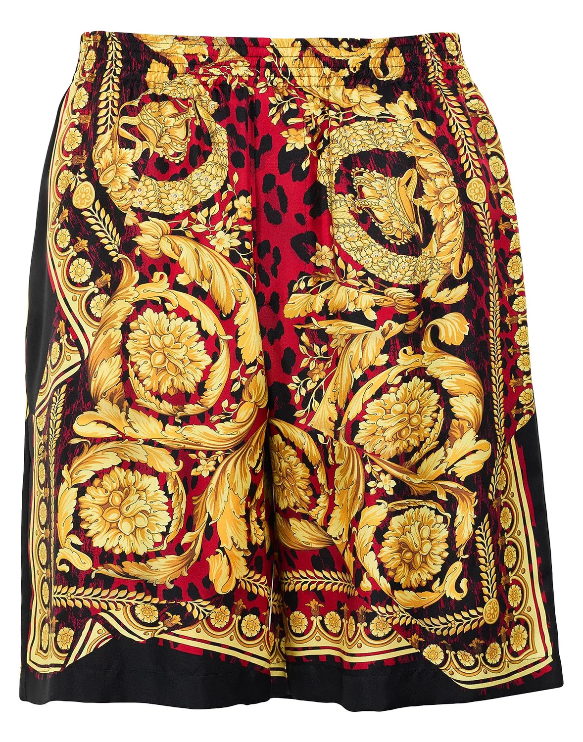 Мужские шорты с принтом Versace, бордовый