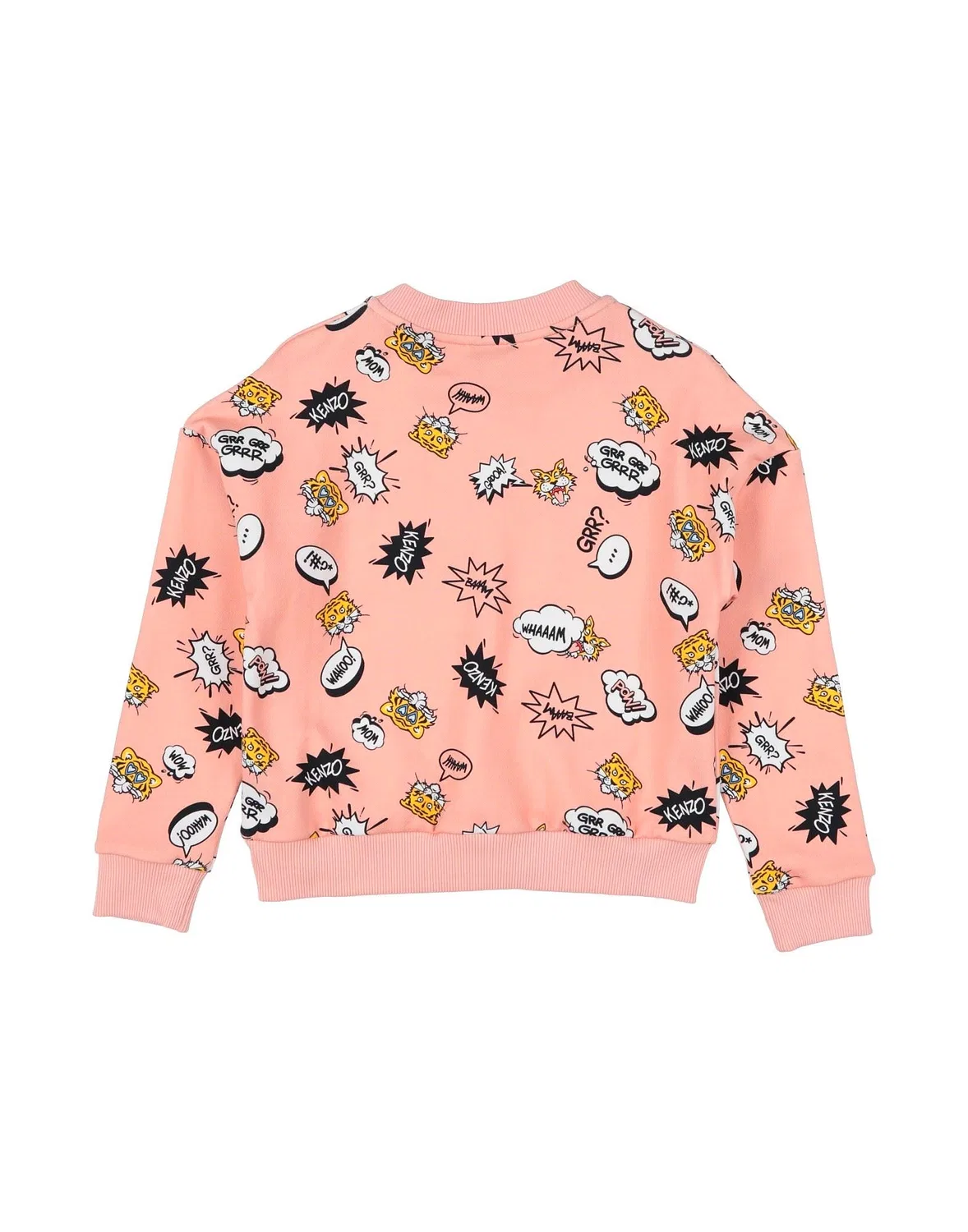 Детское худи из французского терри с принтом Kenzo Kids, лососево-розовый — фото 2