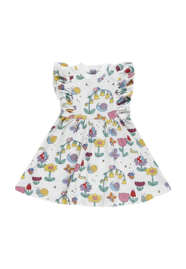 Платье из джерси с принтом животных Jersey dress Stella Mccartney Kids, белое