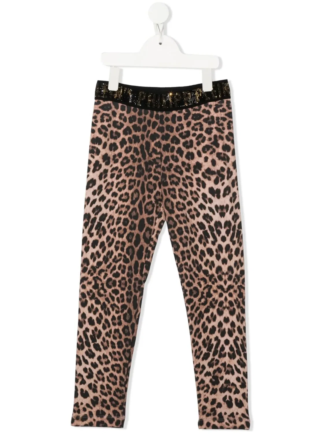 Philipp Plein Леггинсы с леопардовым принтом и логотипом на поясе