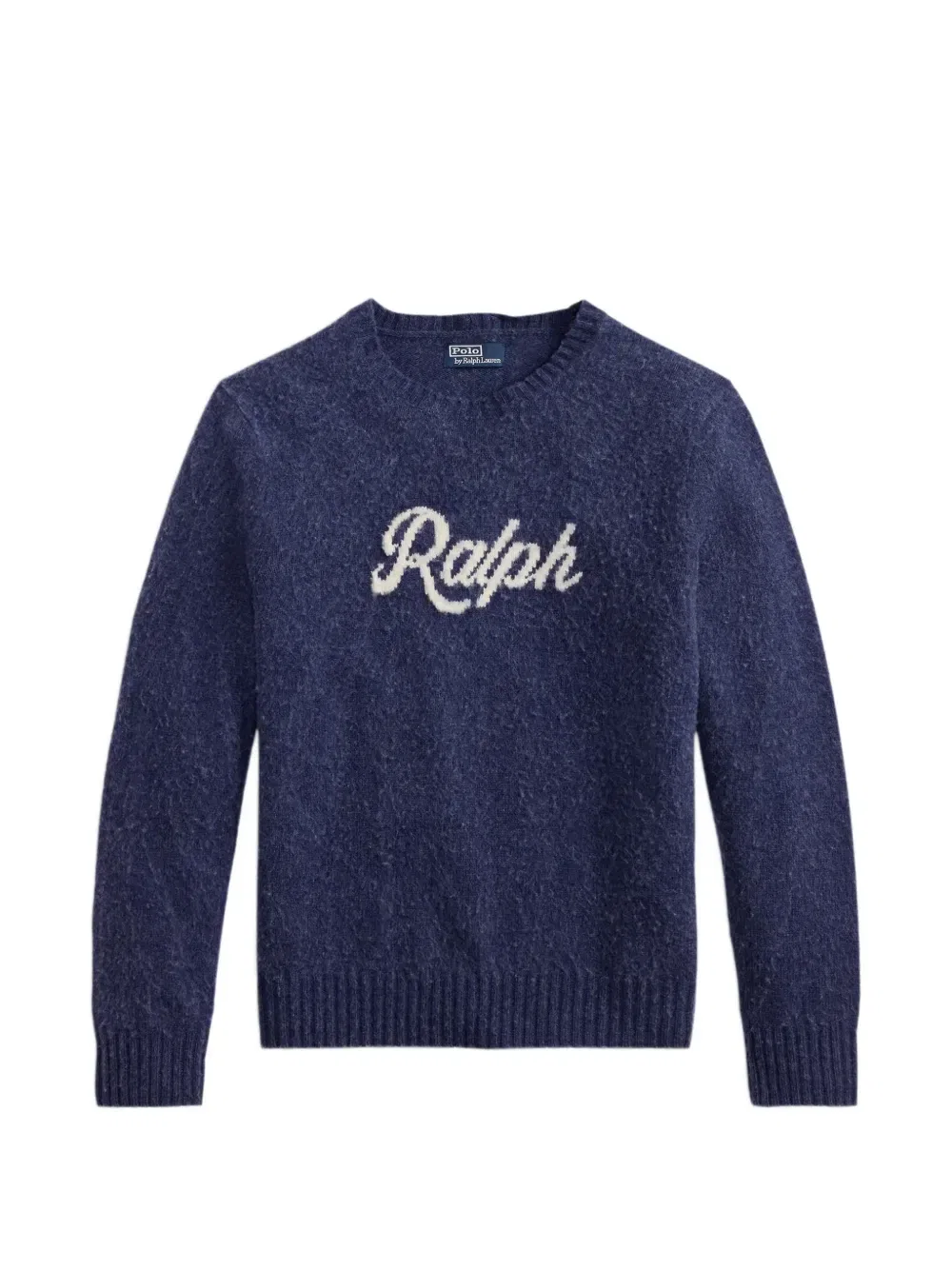 Свитер вязки интарсия с логотипом Polo Ralph Lauren, синий