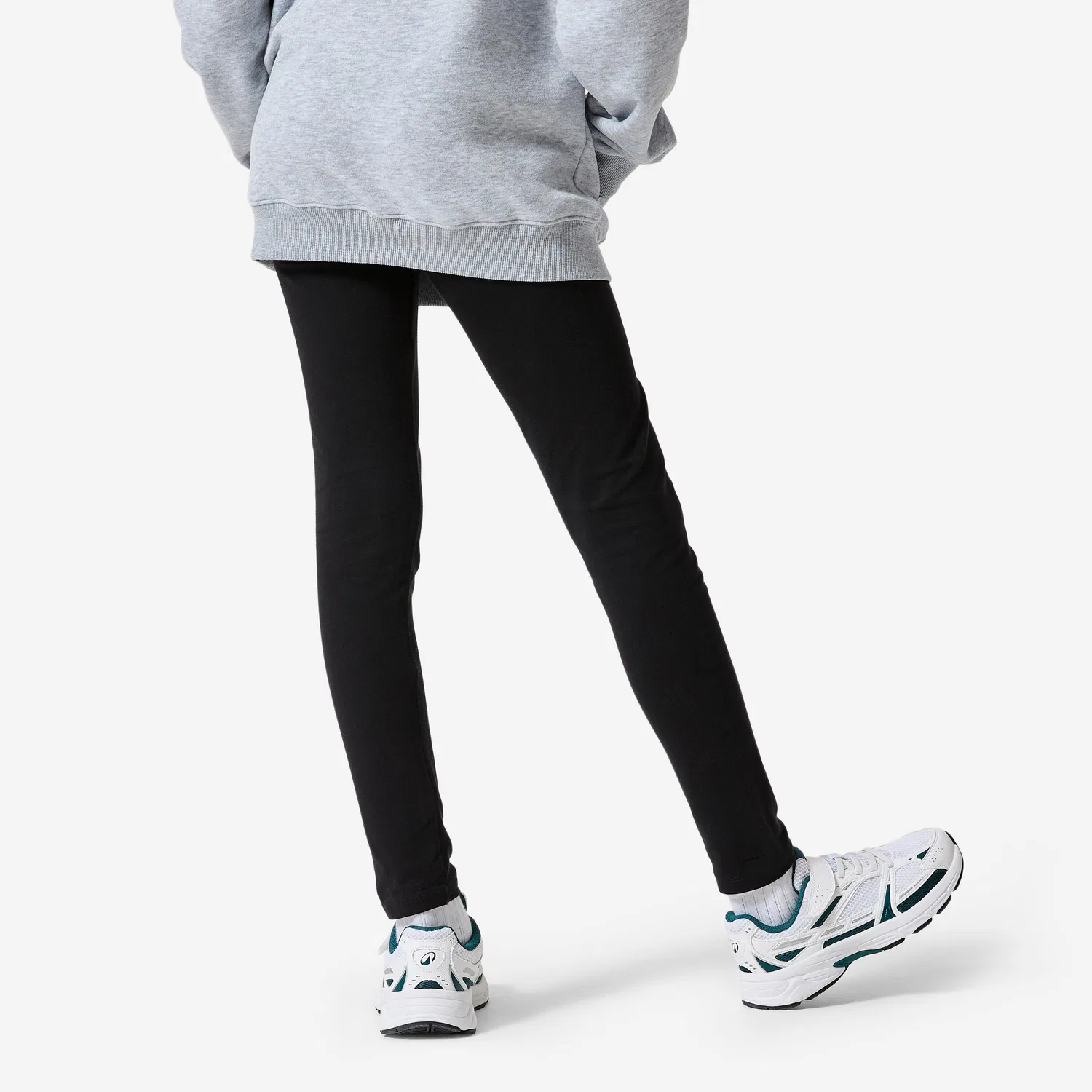 Детские леггинсы хлопковые для девочек Decathlon, Graphitschwarz — фото 4