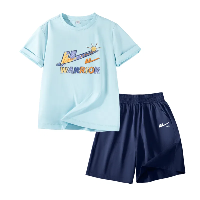 Детский спортивный комплект с длинным рукавом, Light Blue/H Multicolor Label-Navy Blue/H Silicone Huili White K, WARRIOR