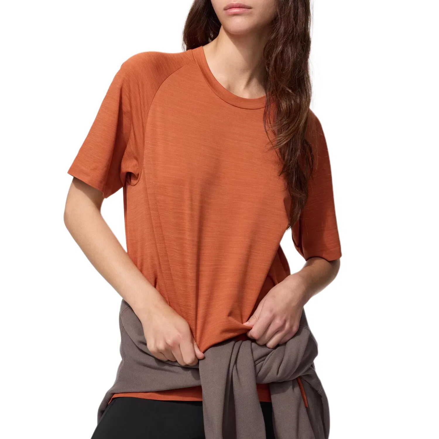 Женская футболка с круглым вырезом Brick Orange UNIQLO — фото 3
