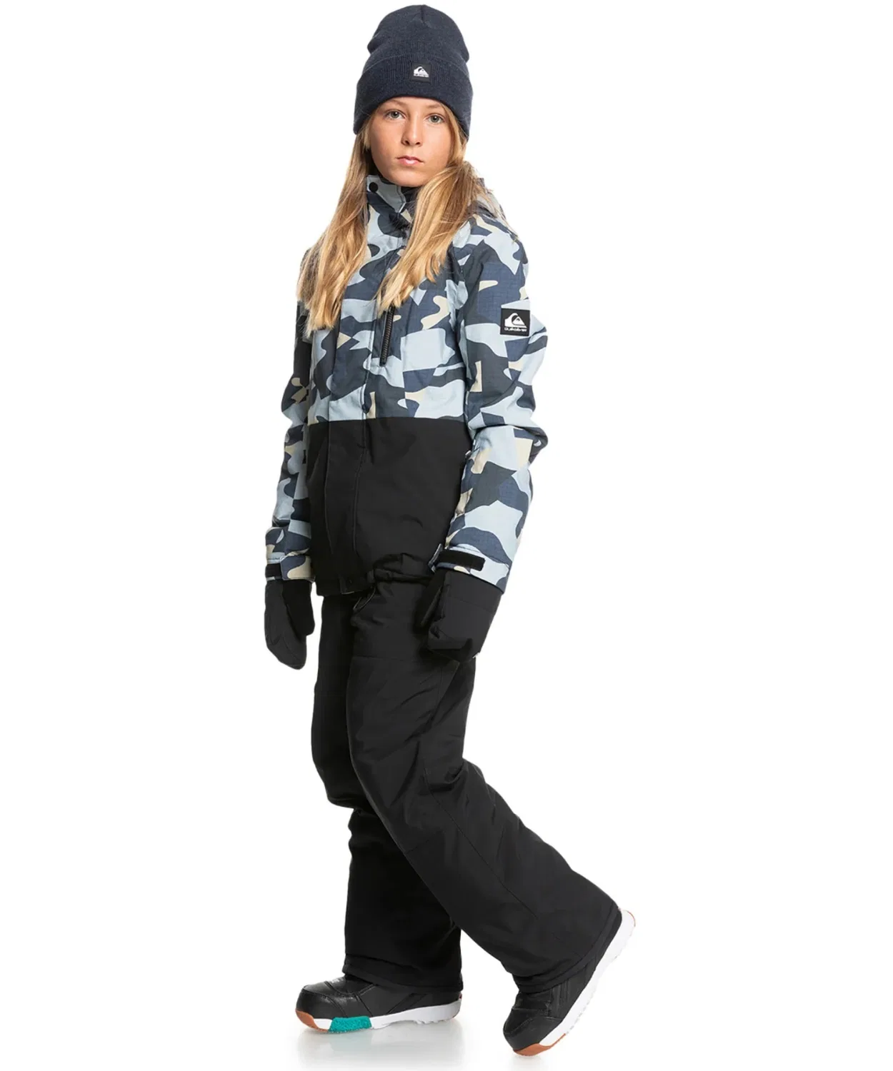 Детская горнолыжная куртка Quiksilver MISSION PRINTED BLOC, Синий — фото 3