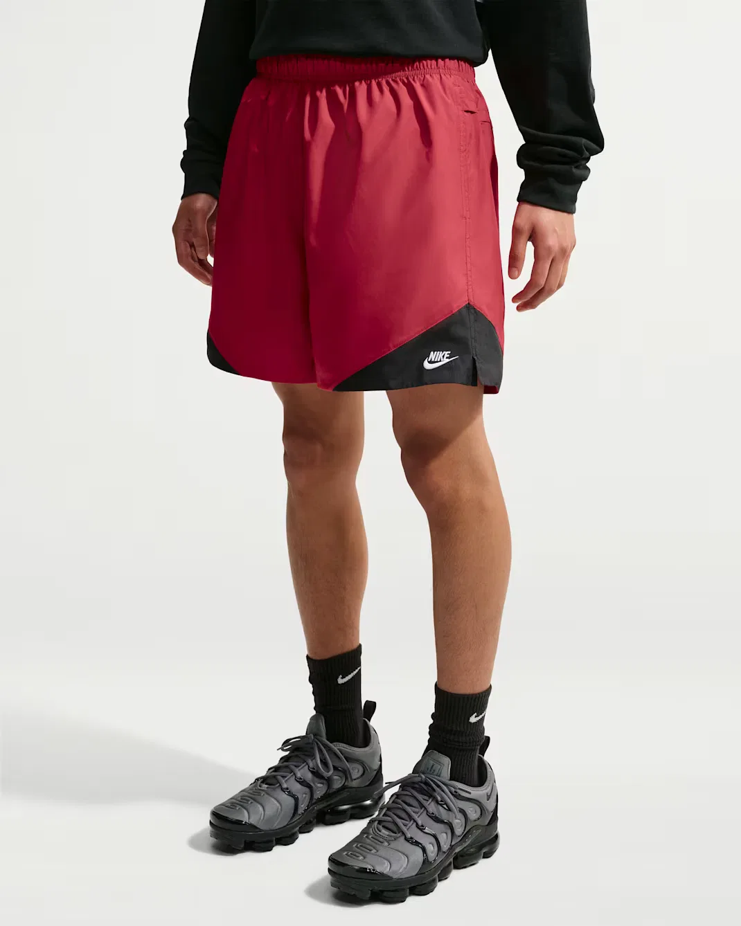 Мужские легкие тканые шорты Nike Windrunner, Tough Red/Black/White — фото 2