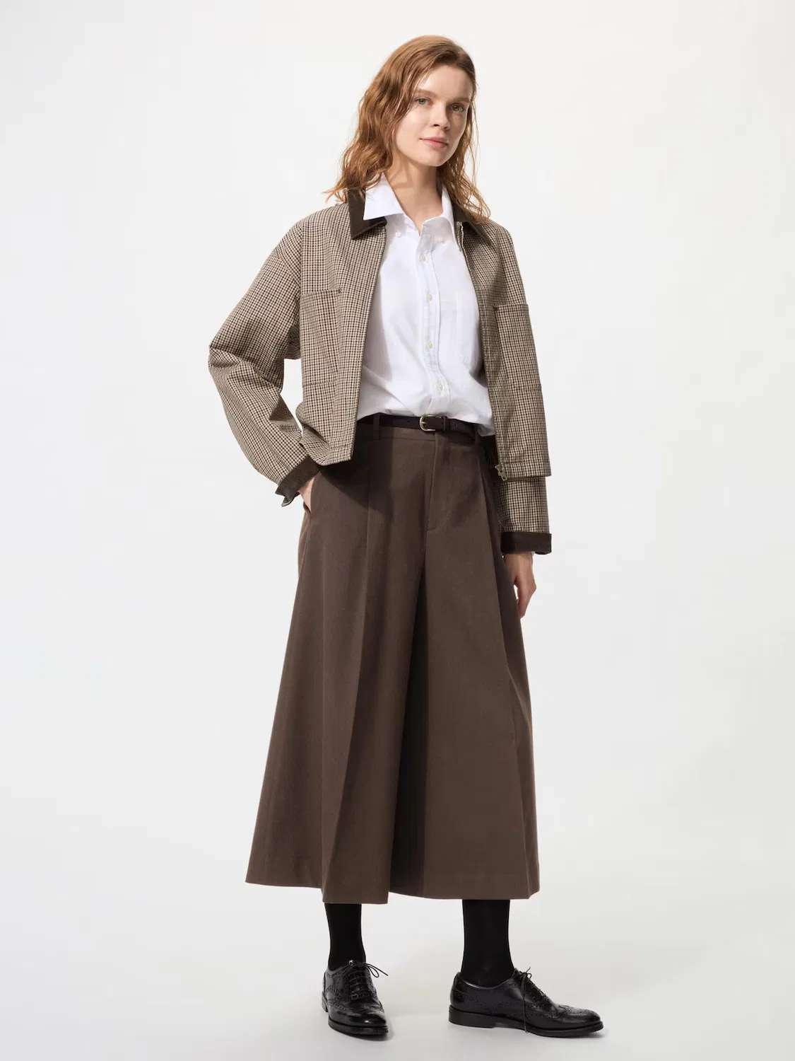 Кюлоты Uniqlo, повседневные, темно-коричневый
