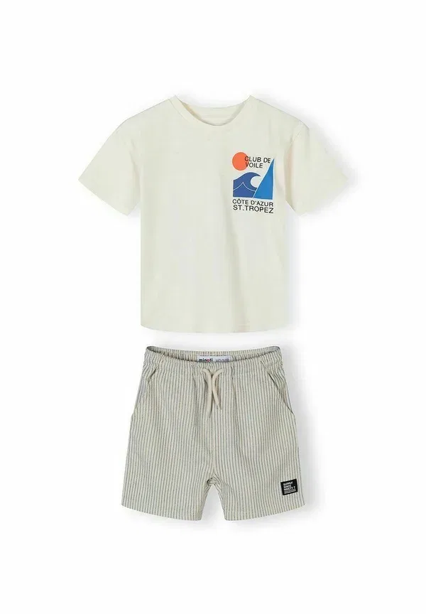 Комплект из футболки и шорт с принтом Surf Minoti, cream, кремовый — фото 2