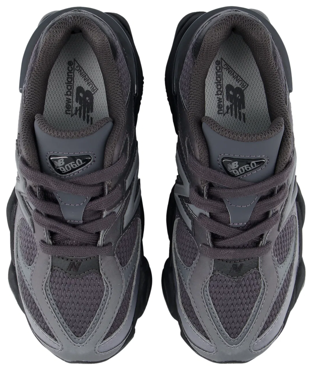 Детские кроссовки для мальчиков с верхом из синтетической сетки 9060 New Balance, Black Reflect/Grey — фото 4