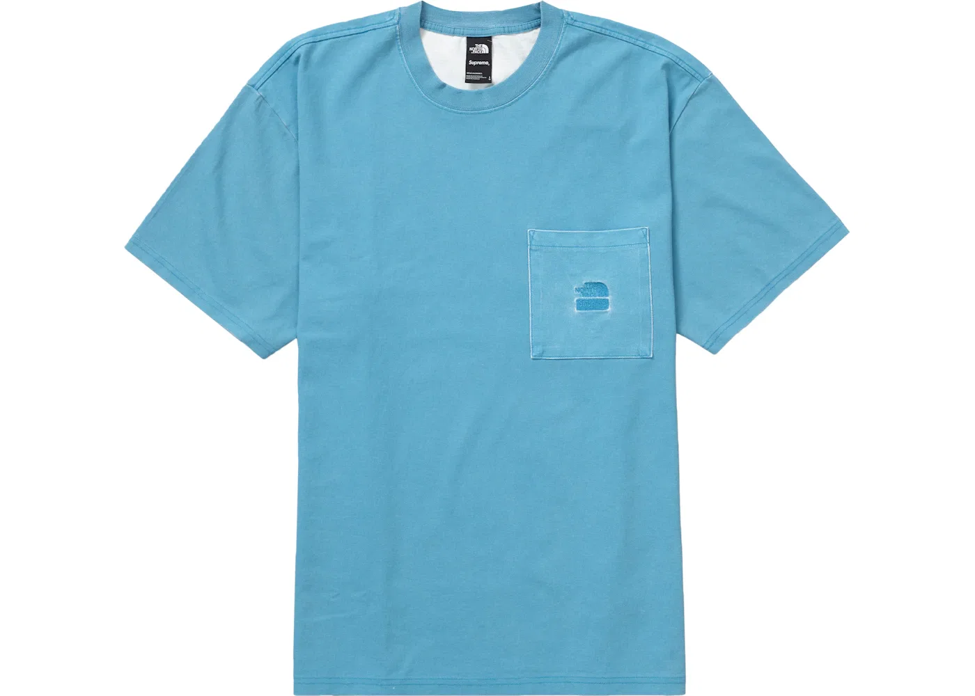 Мужская футболка с принтом Supreme The North Face Pigment Printed Pocket Tee Supreme, Turquoise