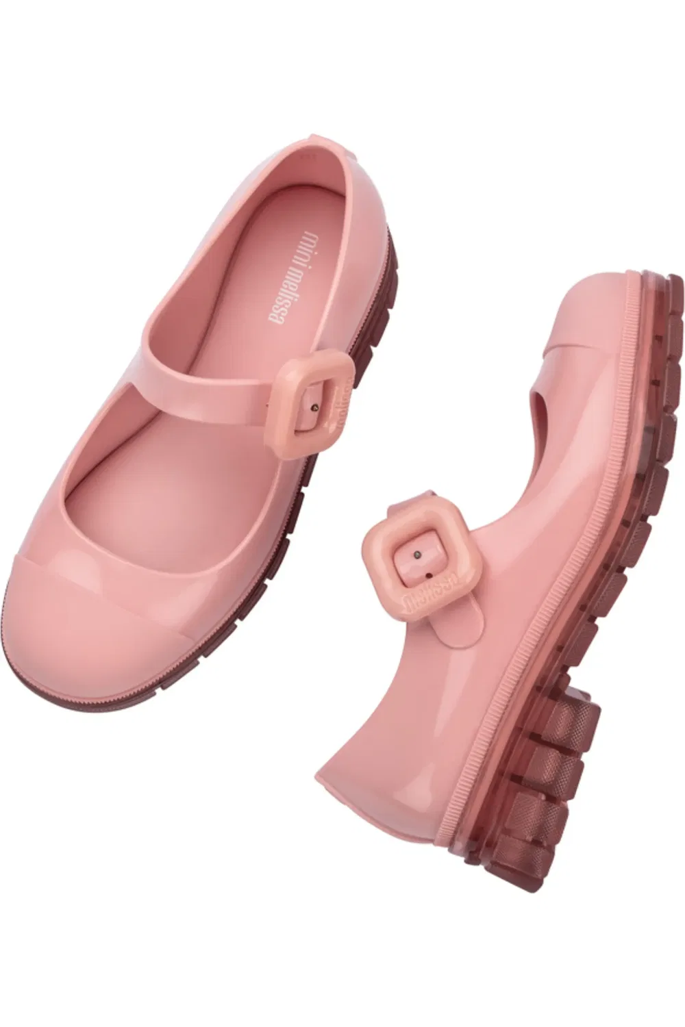 Детские туфли мэри-джейн с прозрачной подошвой June Mini Melissa, розовый — фото 3