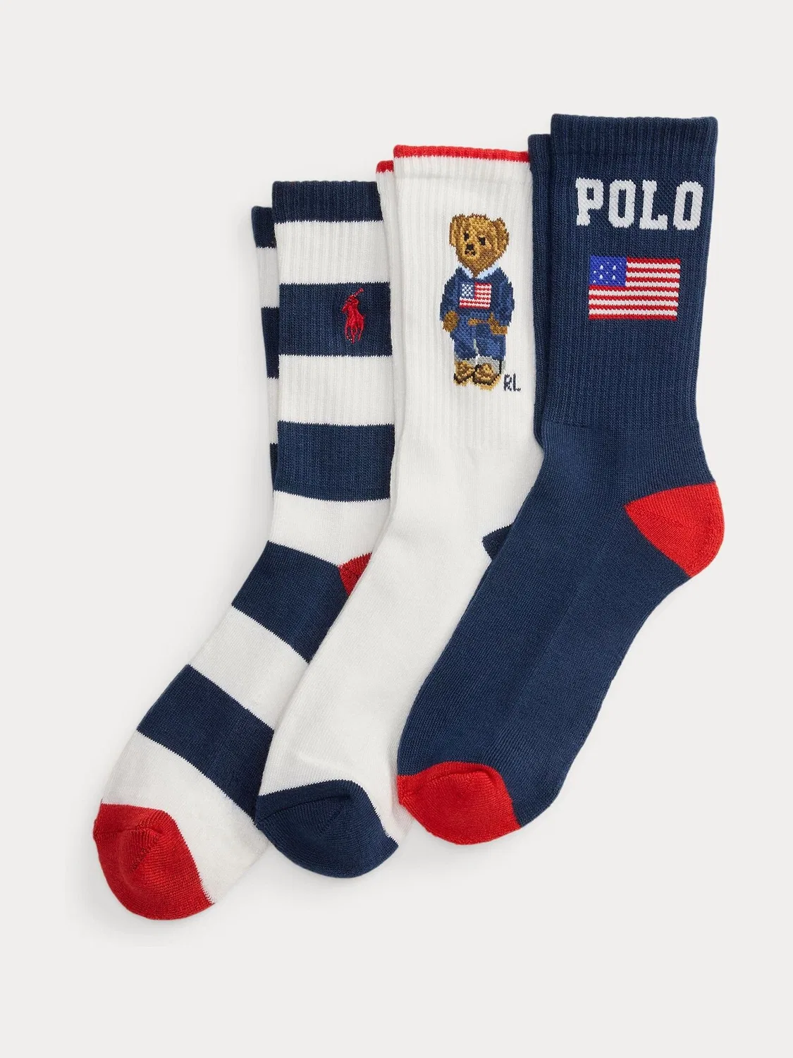 Носки, набор 3 пары Polo Ralph Lauren, синие