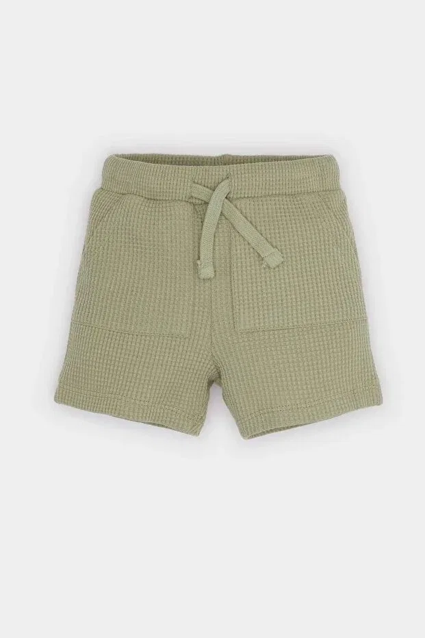 Детские шорты для мальчиков хлопковые Elastic Waist Waffle Shorts Defacto, Khaki