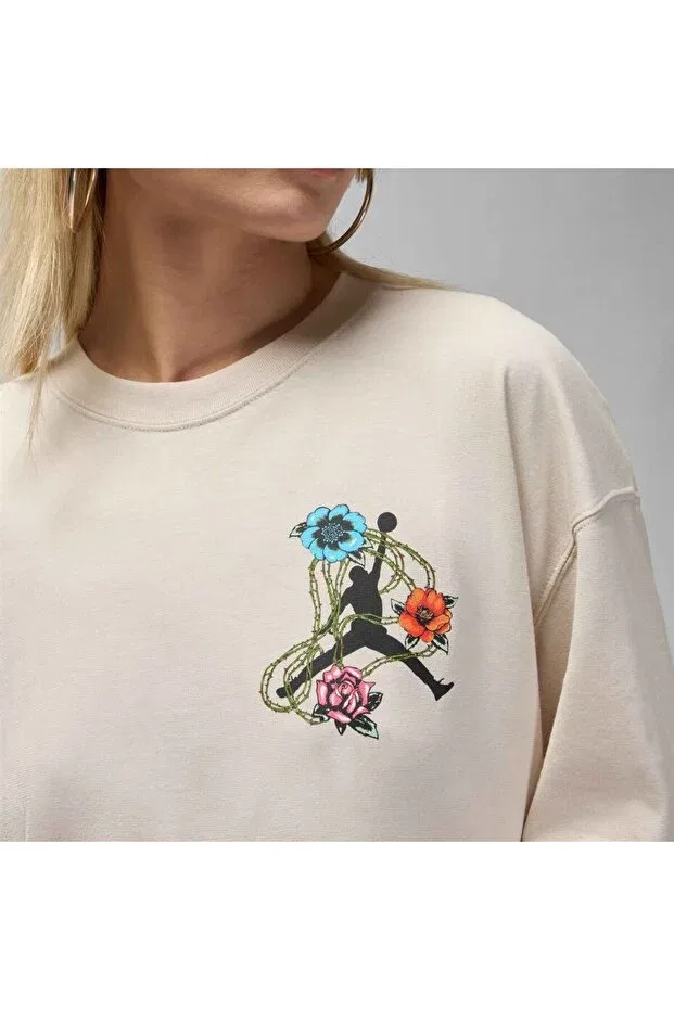 Женская футболка свободного кроя Jordan Flight Oversized Graphic T-Shirt Nike, Nude Color — фото 4