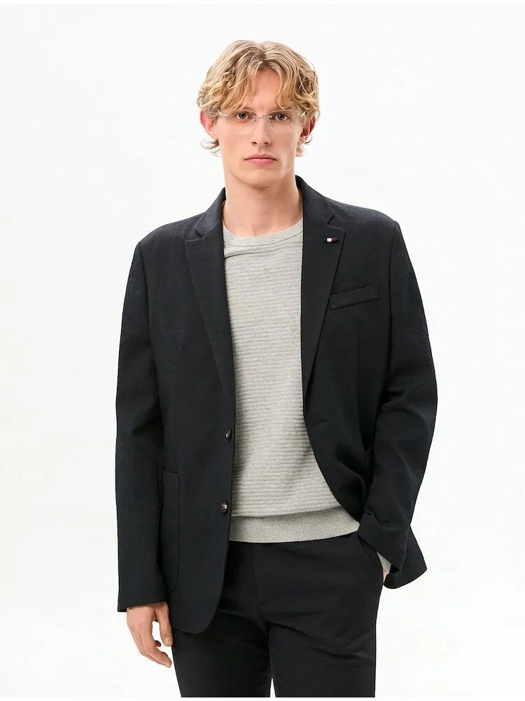 Пиджак однобортный текстурированный TOMMY HILFIGER, Navy
