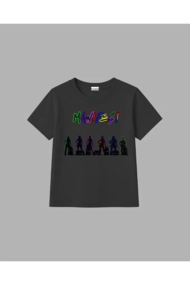 Детская футболка для девочек с принтом Manifest Group Design Cirokids, Black