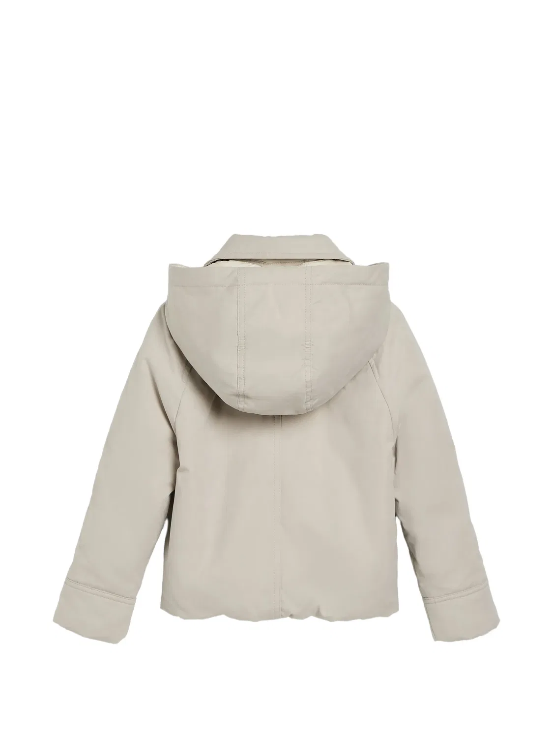 Пуховик со съемным капюшоном Brunello Cucinelli Kids, нейтральные цвета — фото 2