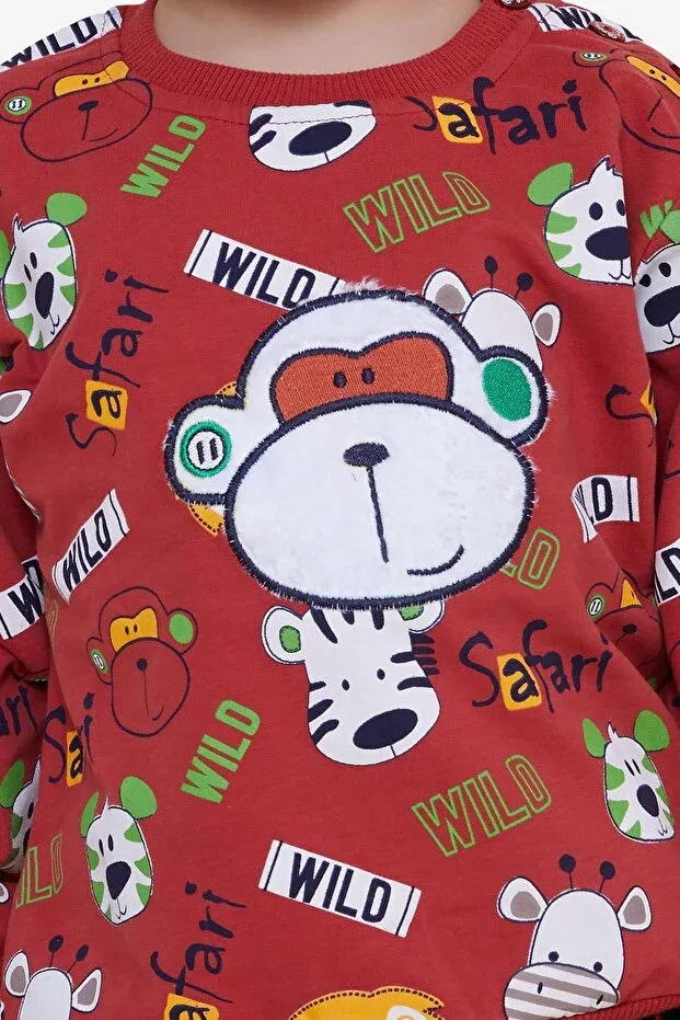 Детский спортивный комплект для мальчиков с принтом Monkey Embroidery Breeze, Tile — фото 4