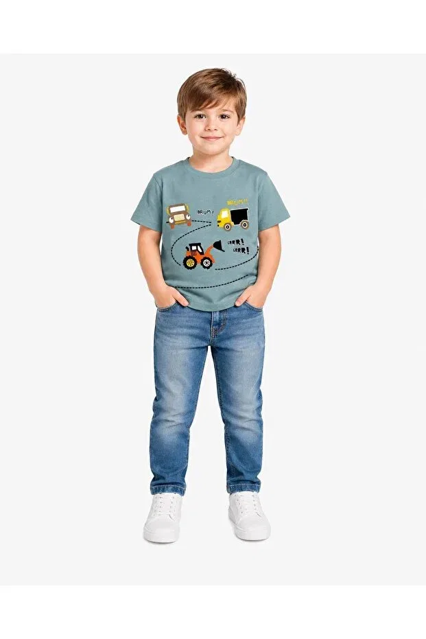Детская футболка для мальчиков с принтом Yale Kids, Petrol Blue