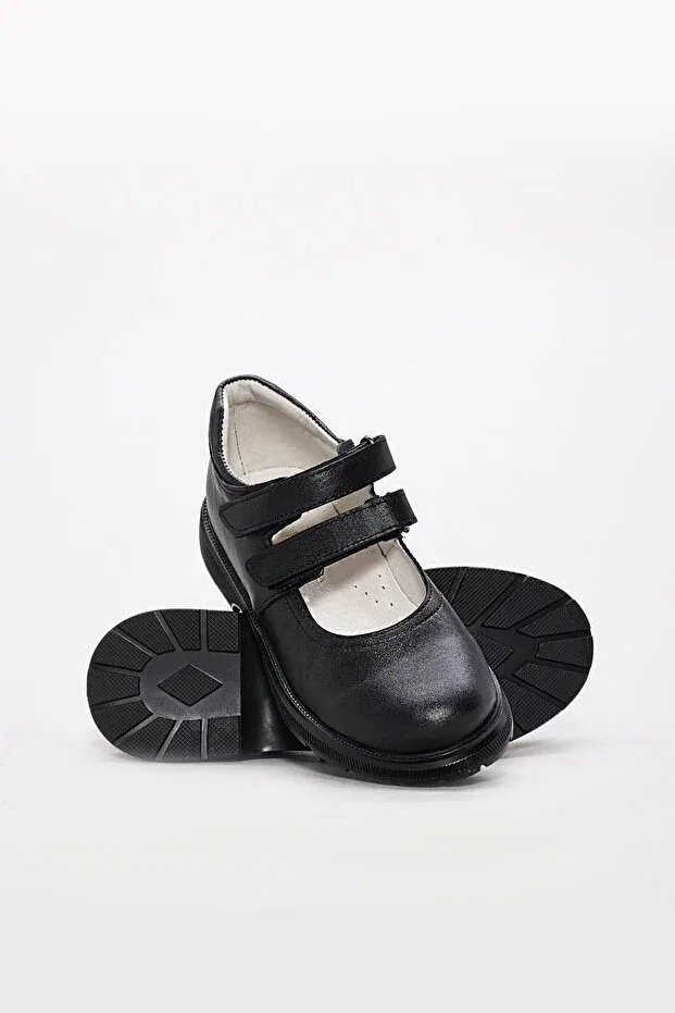 Детские повседневные туфли для девочек с коротким каблуком Mirgeshoes, Black