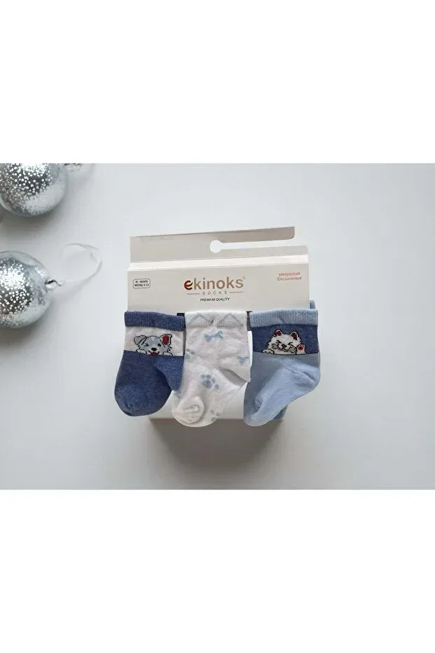 Детские носки с принтом Dog Triple Baby Socks Ekinoks, Blue